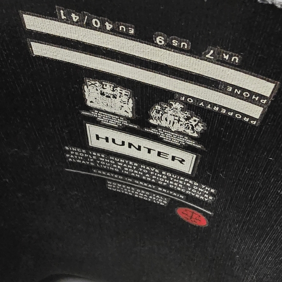 Hunter Original Tall Black Rain Boots, sz 9 - Picture 10 of 16